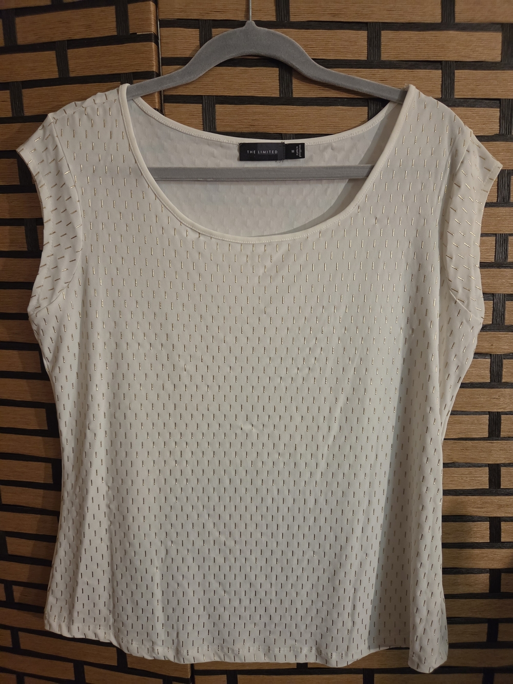 The Limited Cream Short Sleeve Scoop Neck Top
